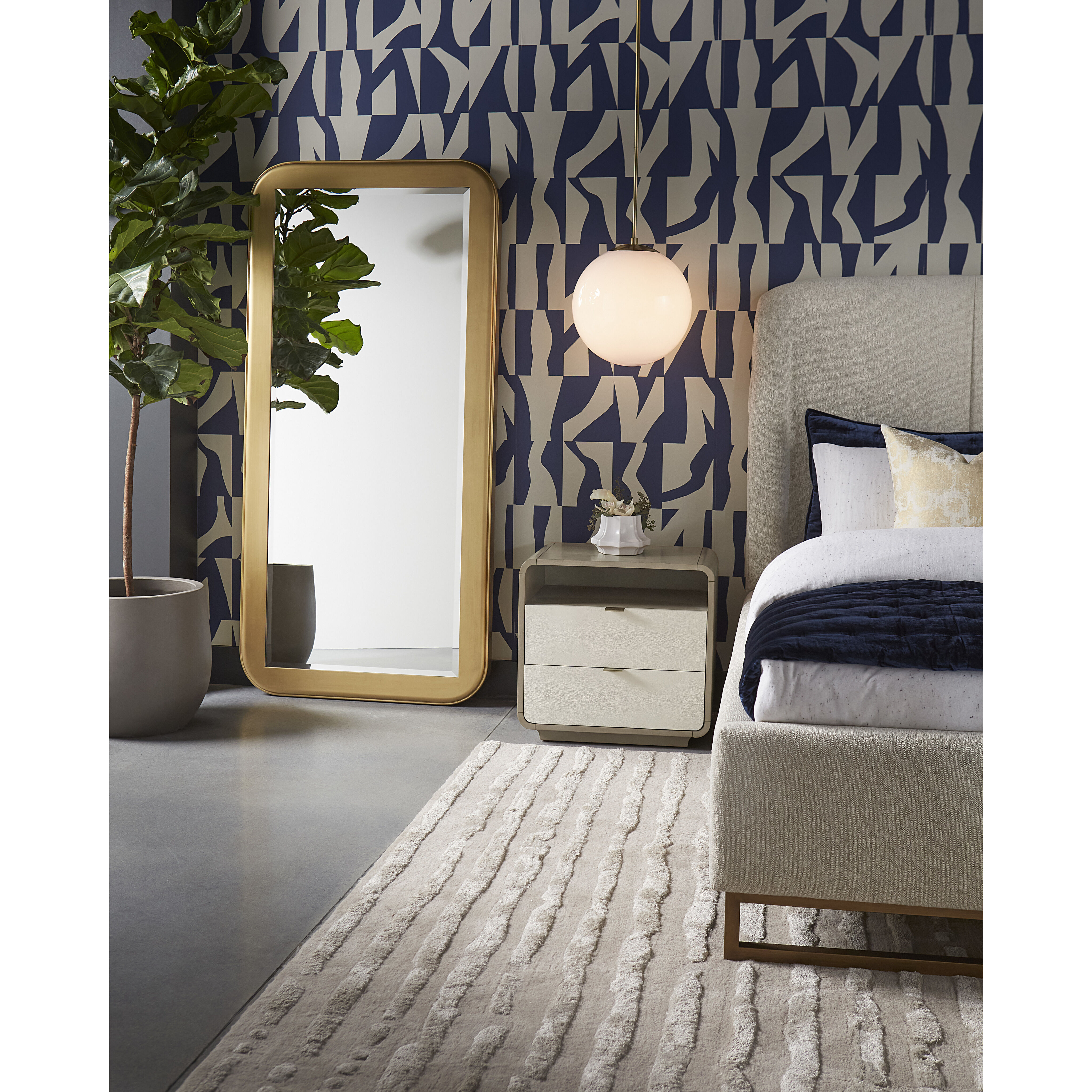 Belle 1 Light White / Brass Pendant Ceiling Light